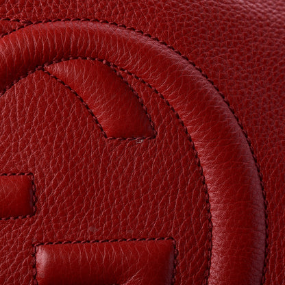 Gucci Pebbled Calfskin Large Soho Shoulder Bag Red 10 of 13