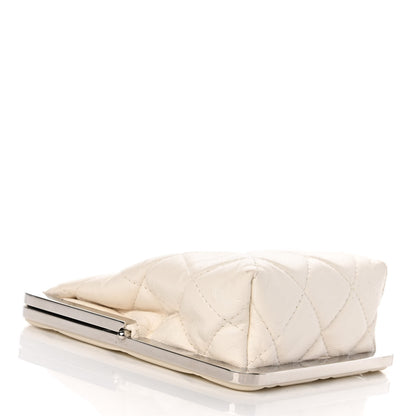 Chanel Lambskin Quilted CC Evening Clutch With Chain White 4 of 10