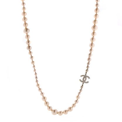 Chanel Graduated Pearl CC Long Necklace Gold 1 of 8