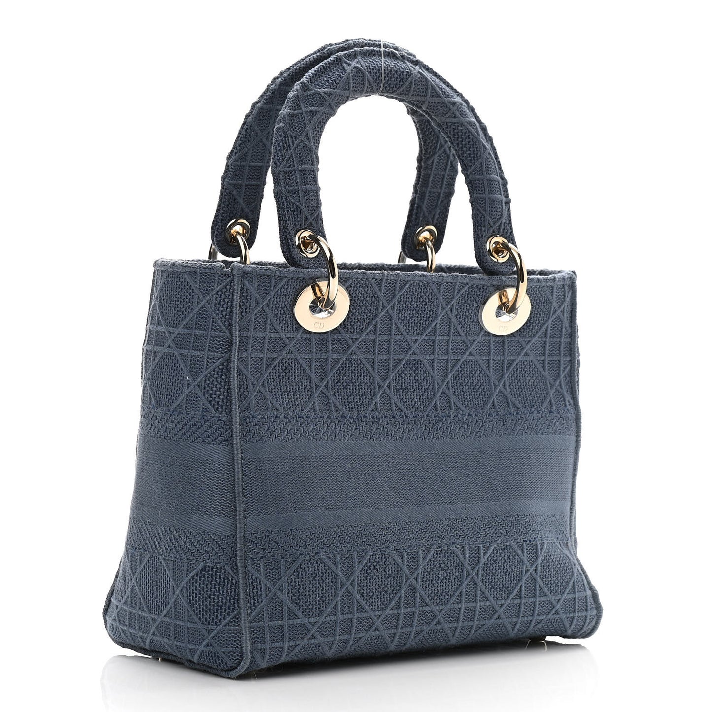 Canvas Embroidered Cannage Medium Lady D-Lite Denim Blue