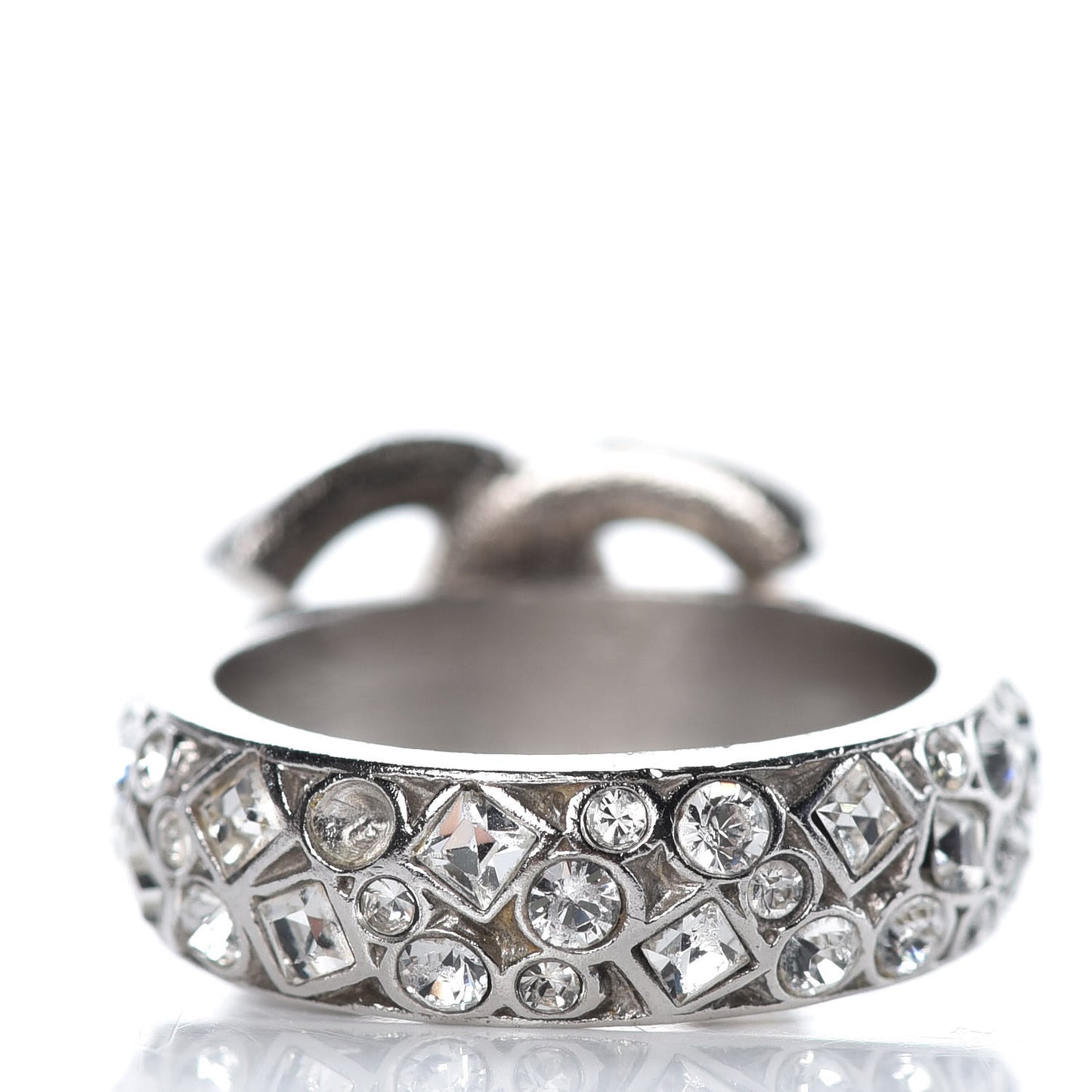 Crystal CC Ring 5.25 Silver