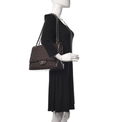 Chanel Caviar Quilted Maxi Single Flap Dark Brown 2 of 12