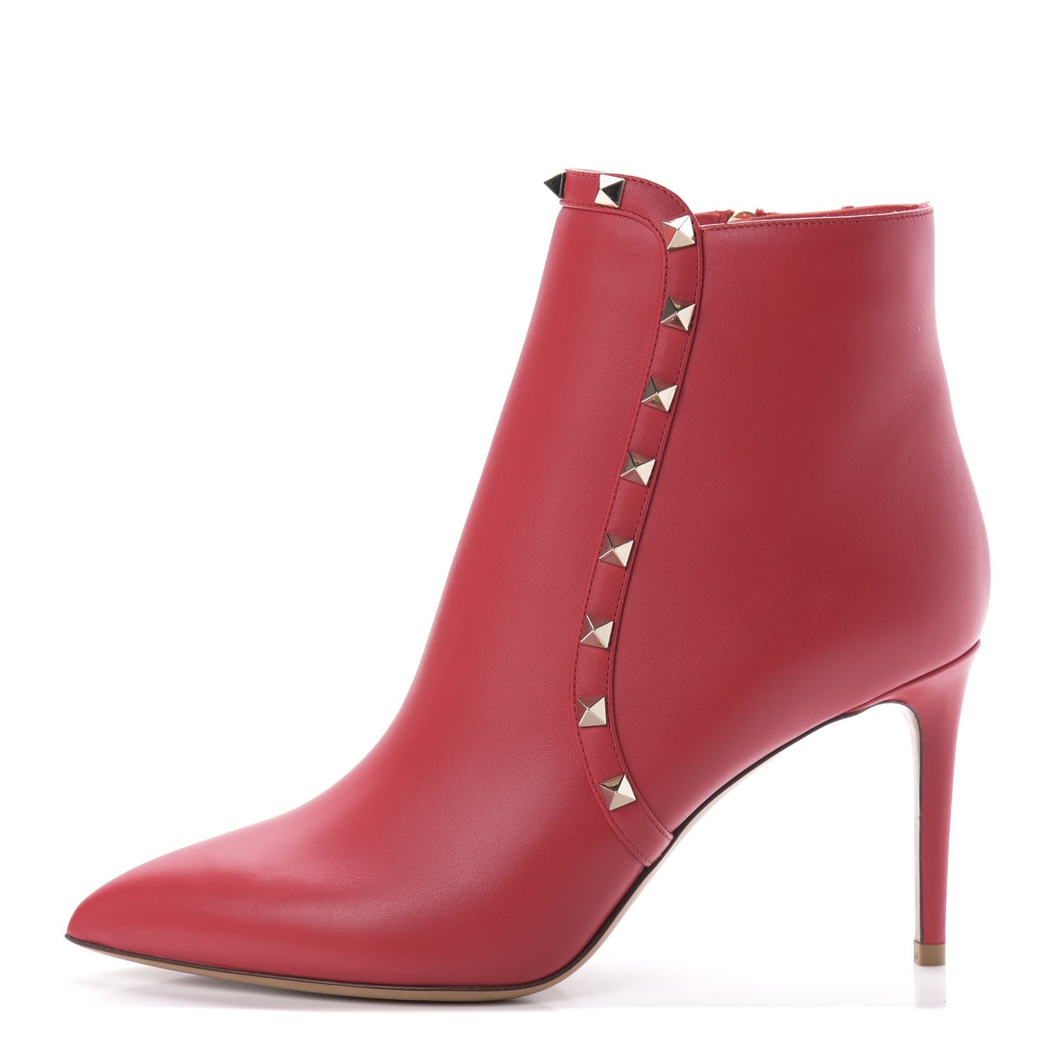 Valentino Garavani Calfskin Rockstud 85mm Ankle Booties 39.5 Rouge Pur 1 of 8
