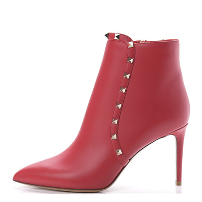Valentino Garavani Calfskin Rockstud 85mm Ankle Booties 39.5 Rouge Pur 1 of 8