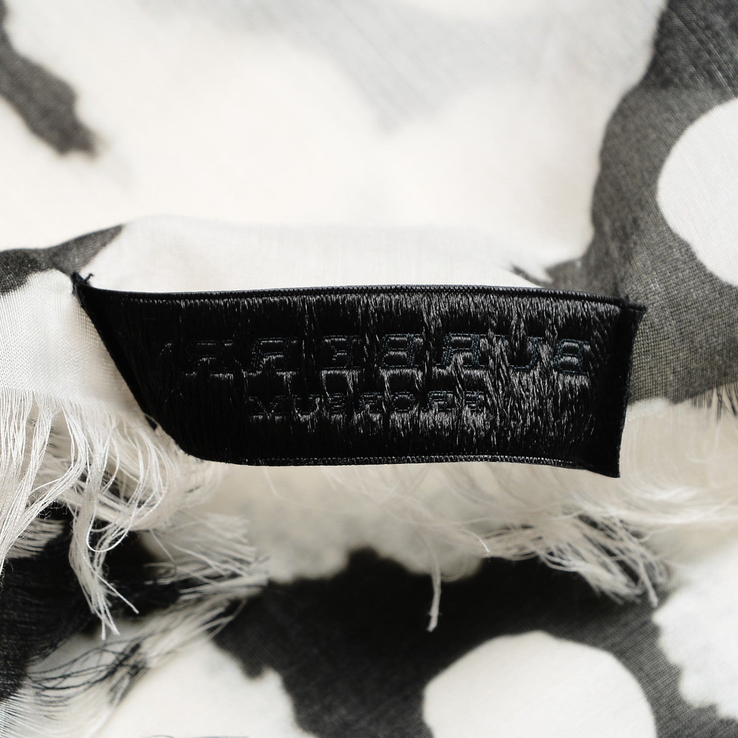 Burberry Cotton Silk Tie Dye Square Scarf Black White 3 of 4