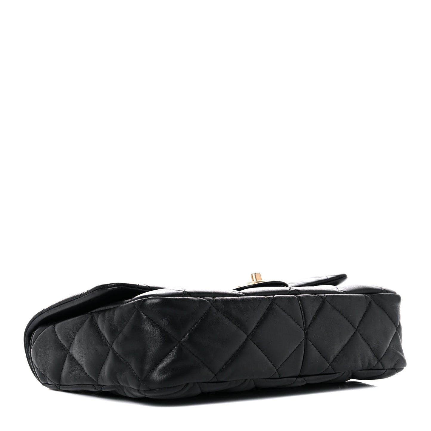 Lambskin Quilted Large CC Funky Town Flap Black