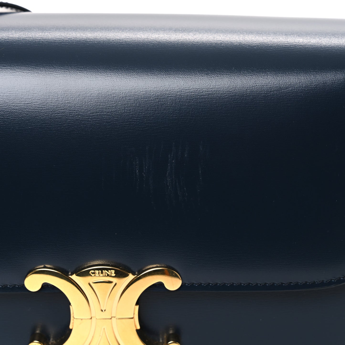 Shiny Calfskin Medium Triomphe Navy Blue