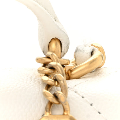 Chanel Caviar Quilted Mini Top Handle Flap White 12 of 13