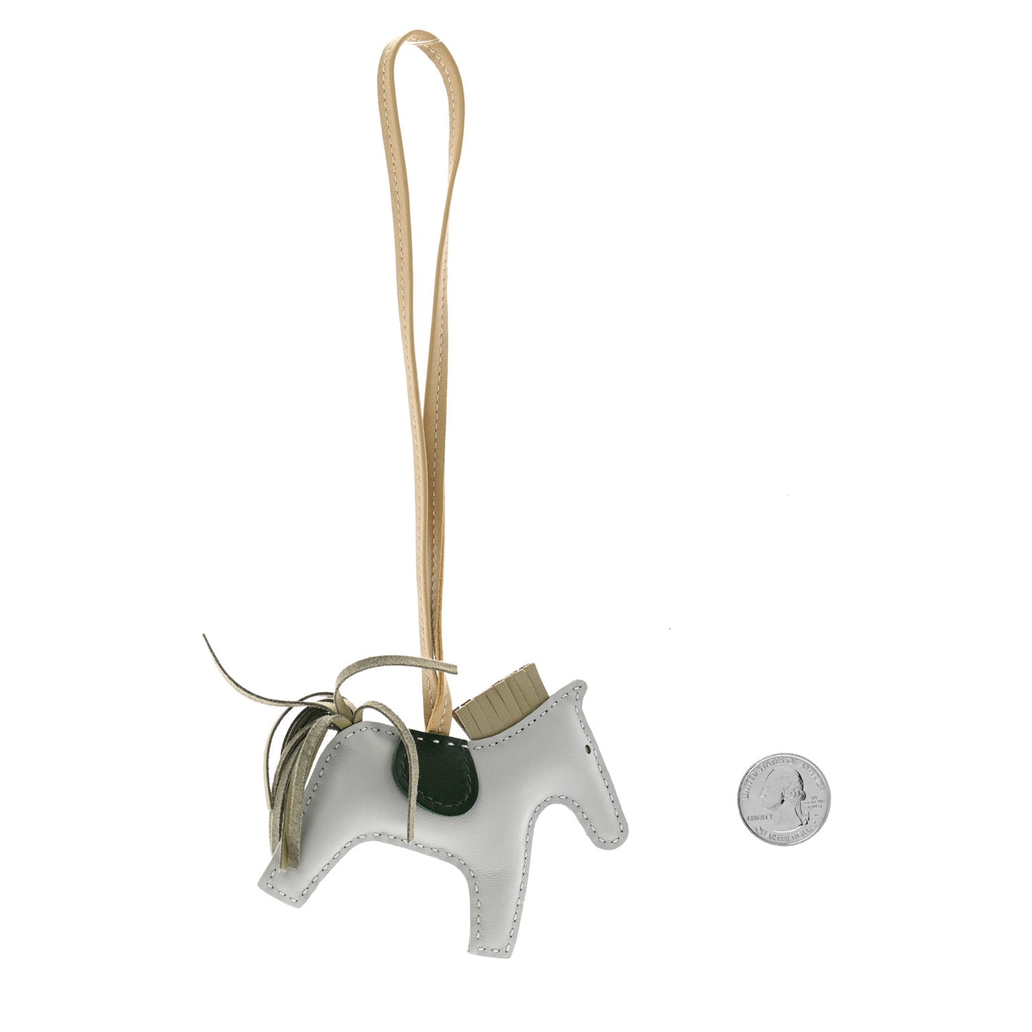 Milo Lambskin Grigri Rodeo Horse Bag Charm PM Bleu Glacier Sauge Vert Anglais Trench
