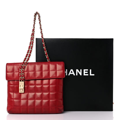 Chanel Lambskin Chocolate Bar Mademoiselle Flap Shoulder Bag Red 17 of 17