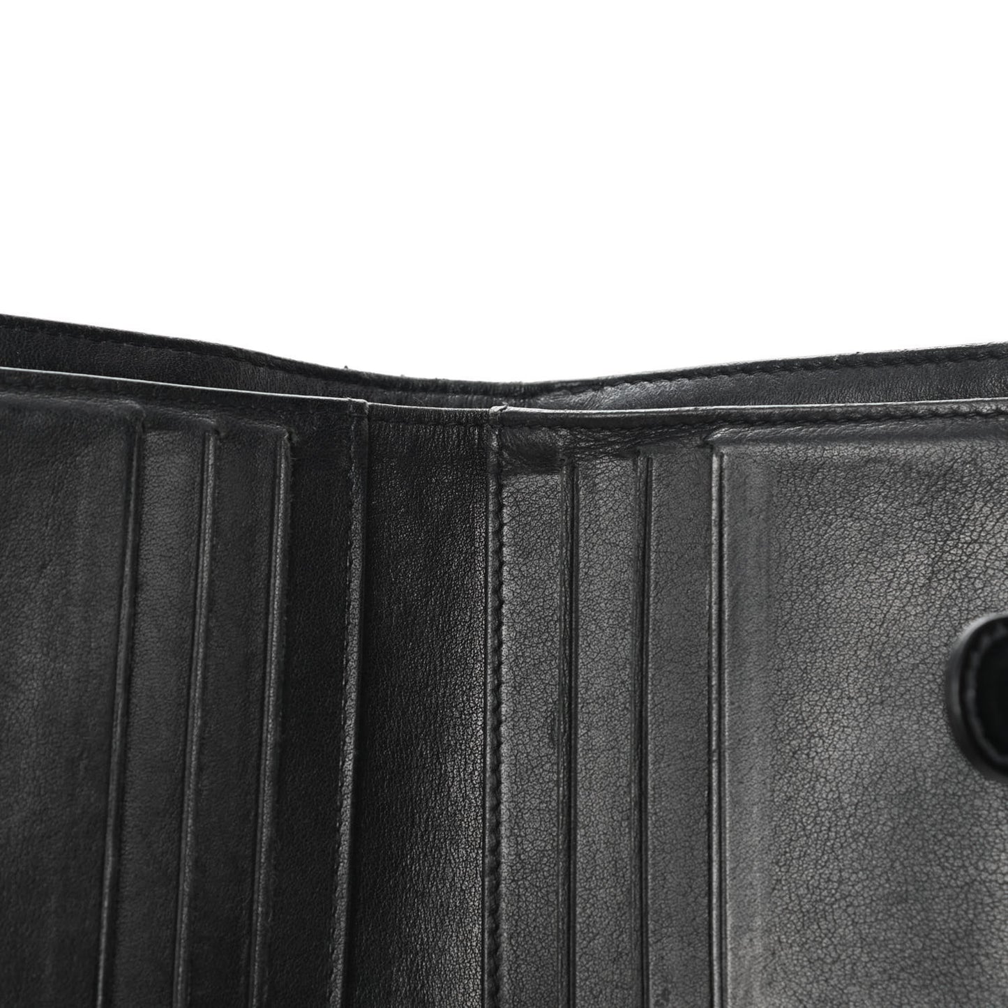 Patent Quilted Brilliant French Flap Wallet Black