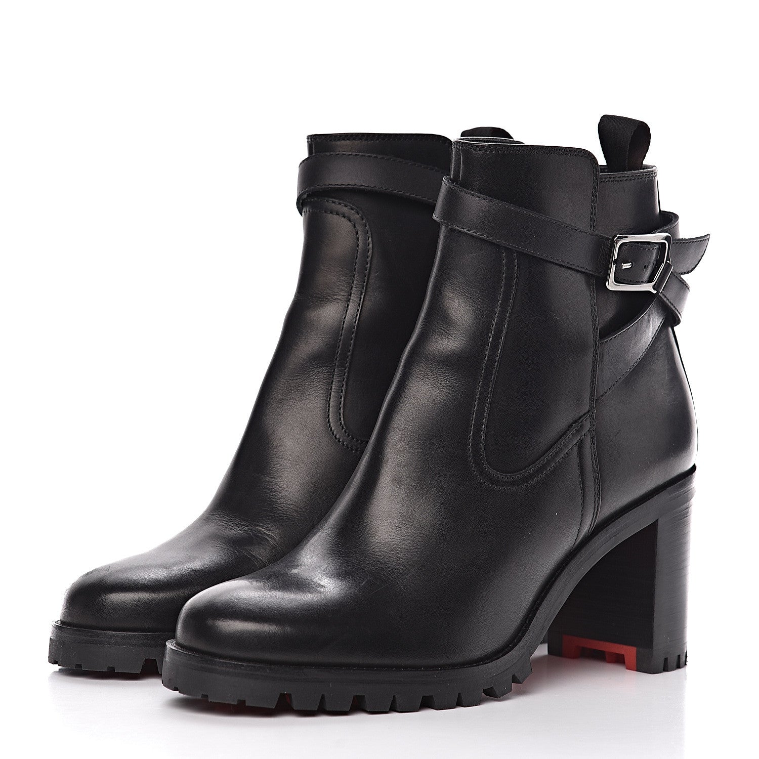 Christian Louboutin Calfskin Trapeurdekoi 70 Ankle Boots 38 Black 3 of 8
