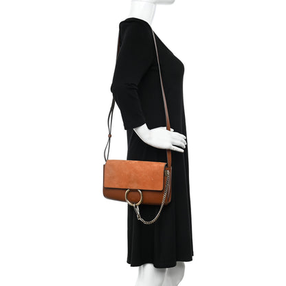 Chloe Suede Calfskin Small Faye Shoulder Bag Tobacco 2 of 15
