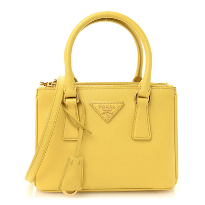Prada Saffiano Lux Mini Galleria Double Zip Tote Soleil 2 of 27
