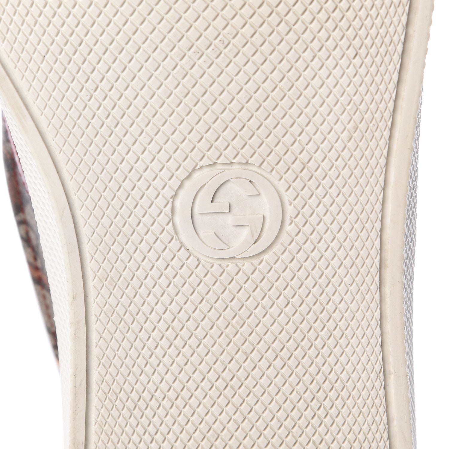 Gucci GG Supreme Monogram Tian Mens Dublin Slip On Sneakers 13 Beige Multicolor Red 10 of 14