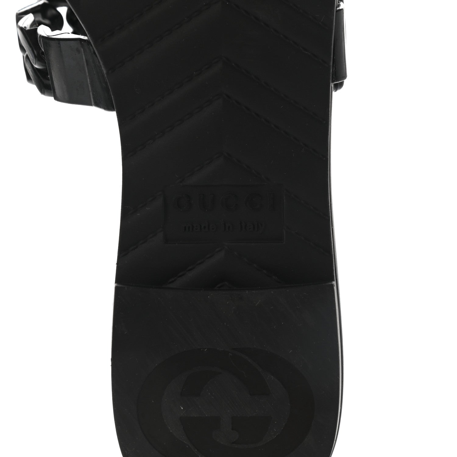 Gucci Rubber Womens Slide Sandals 37 Black 6 of 9