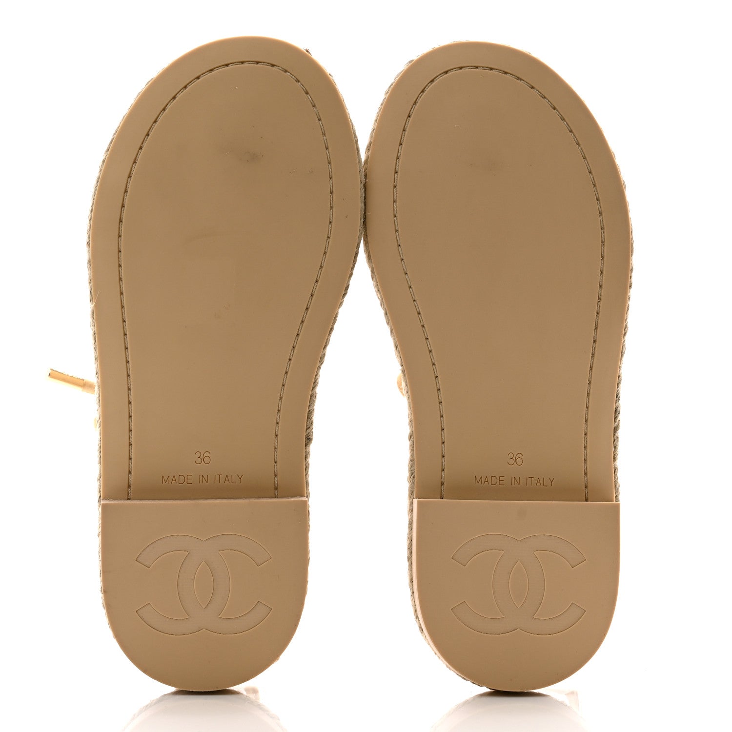 Chanel Suede Espadrille Sandals 36 Beige 5 of 9