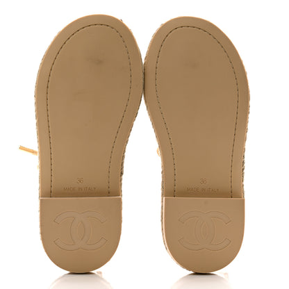 Chanel Suede Espadrille Sandals 36 Beige 5 of 9
