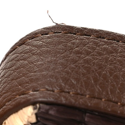 Fendi Woven Fabric Calfskin Embroidered Nano Maxi Buckle Baguette Charm Natural Gianduia 12 of 12