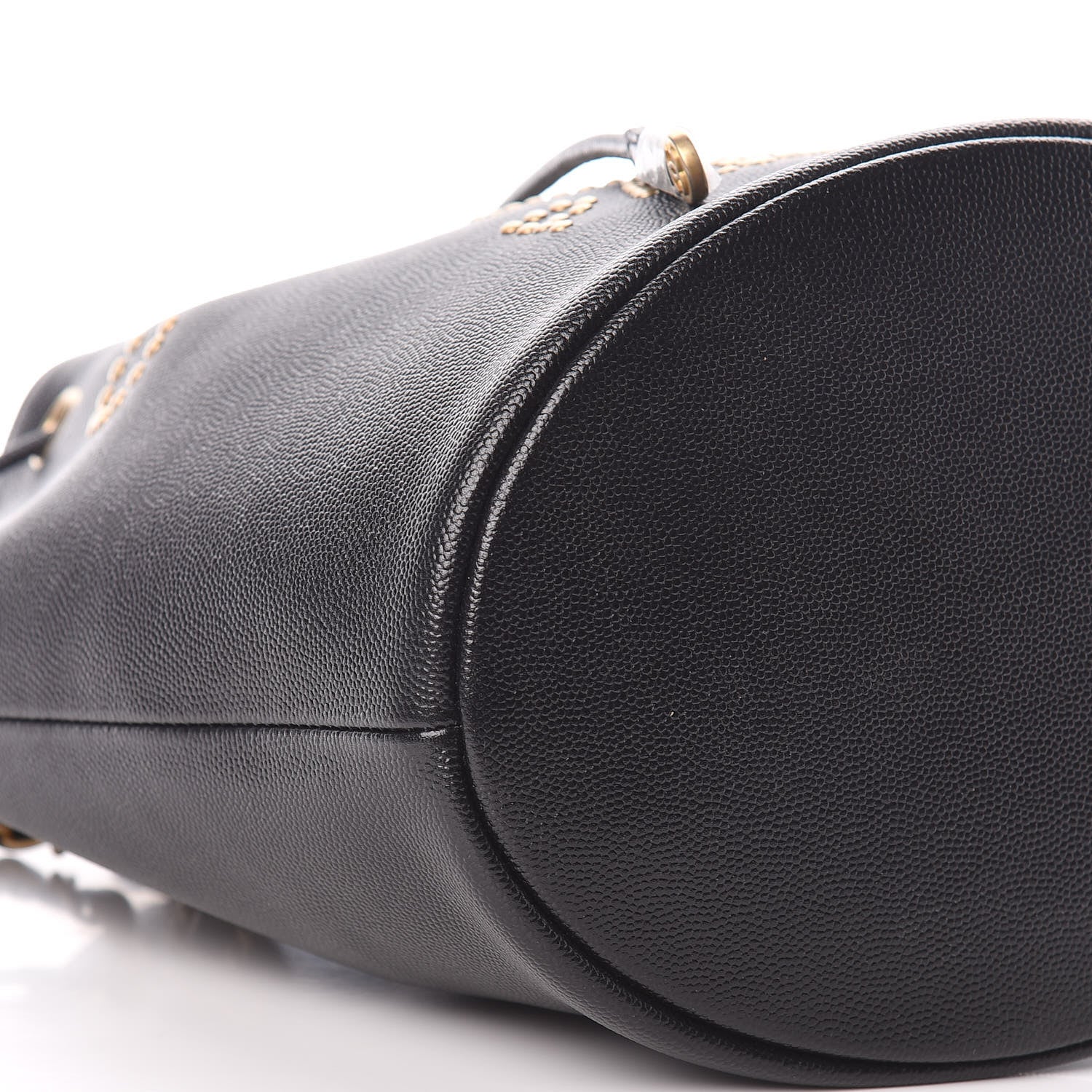Chanel Caviar Deauville Drawstring Bucket Bag Black 8 of 10