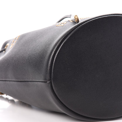 Chanel Caviar Deauville Drawstring Bucket Bag Black 8 of 10