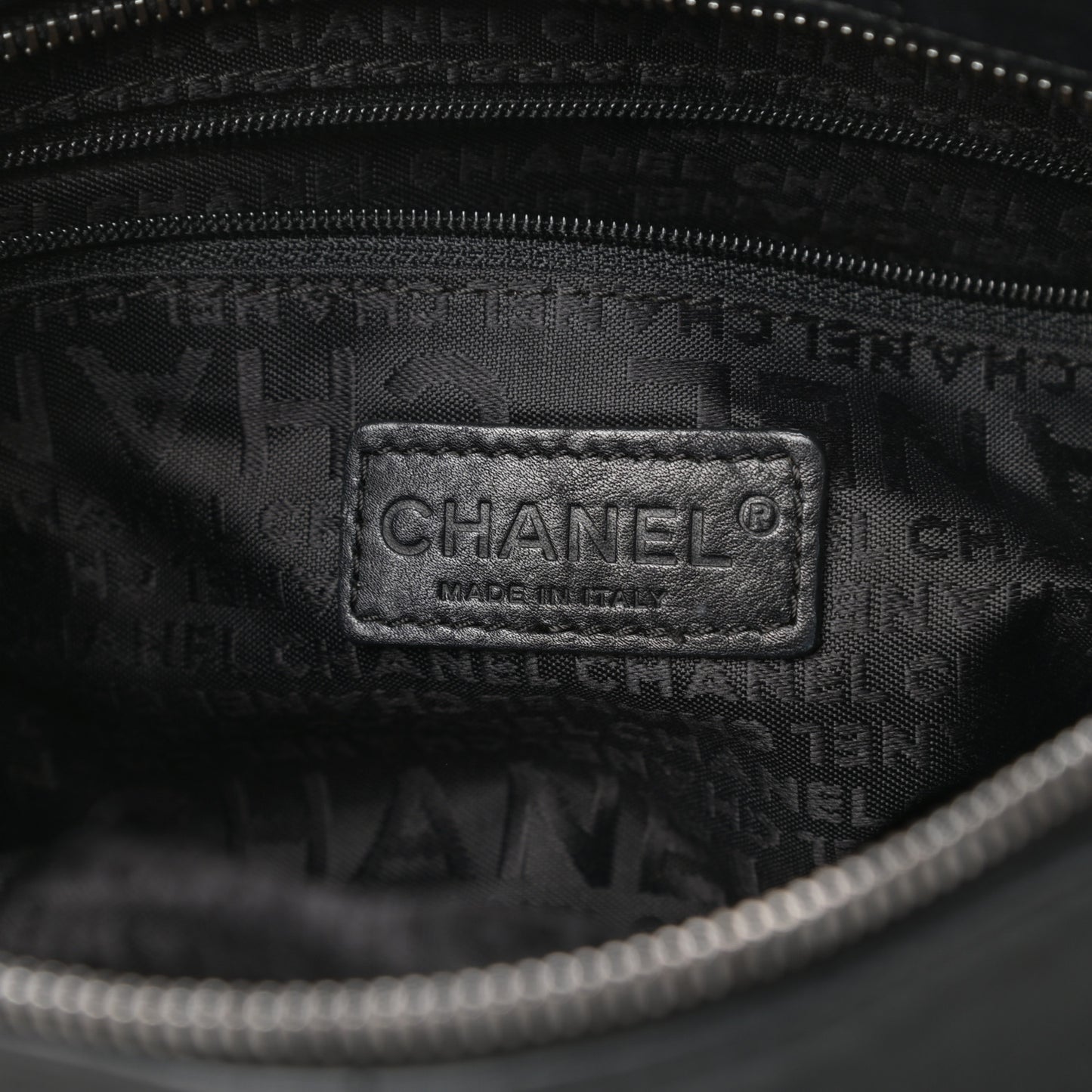 Lambskin Square Stitched Large Tote Black