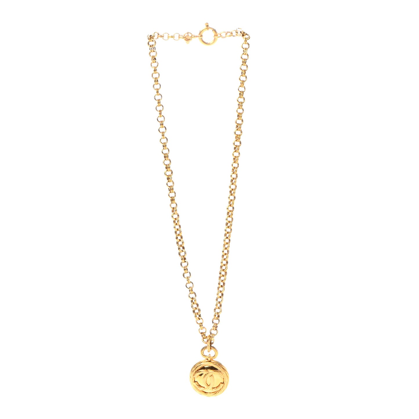 CC Mirror Long Necklace Gold