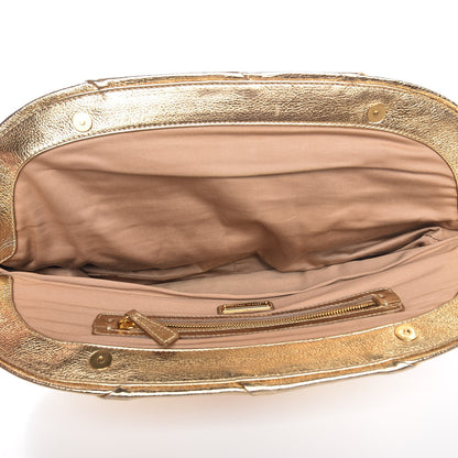 Miu Miu Metallic Soft Calfskin Oversized Clutch Gold 5 of 8