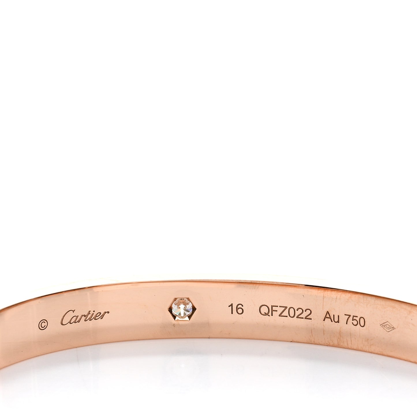 18K Pink Gold 4 Diamond LOVE Bracelet 16