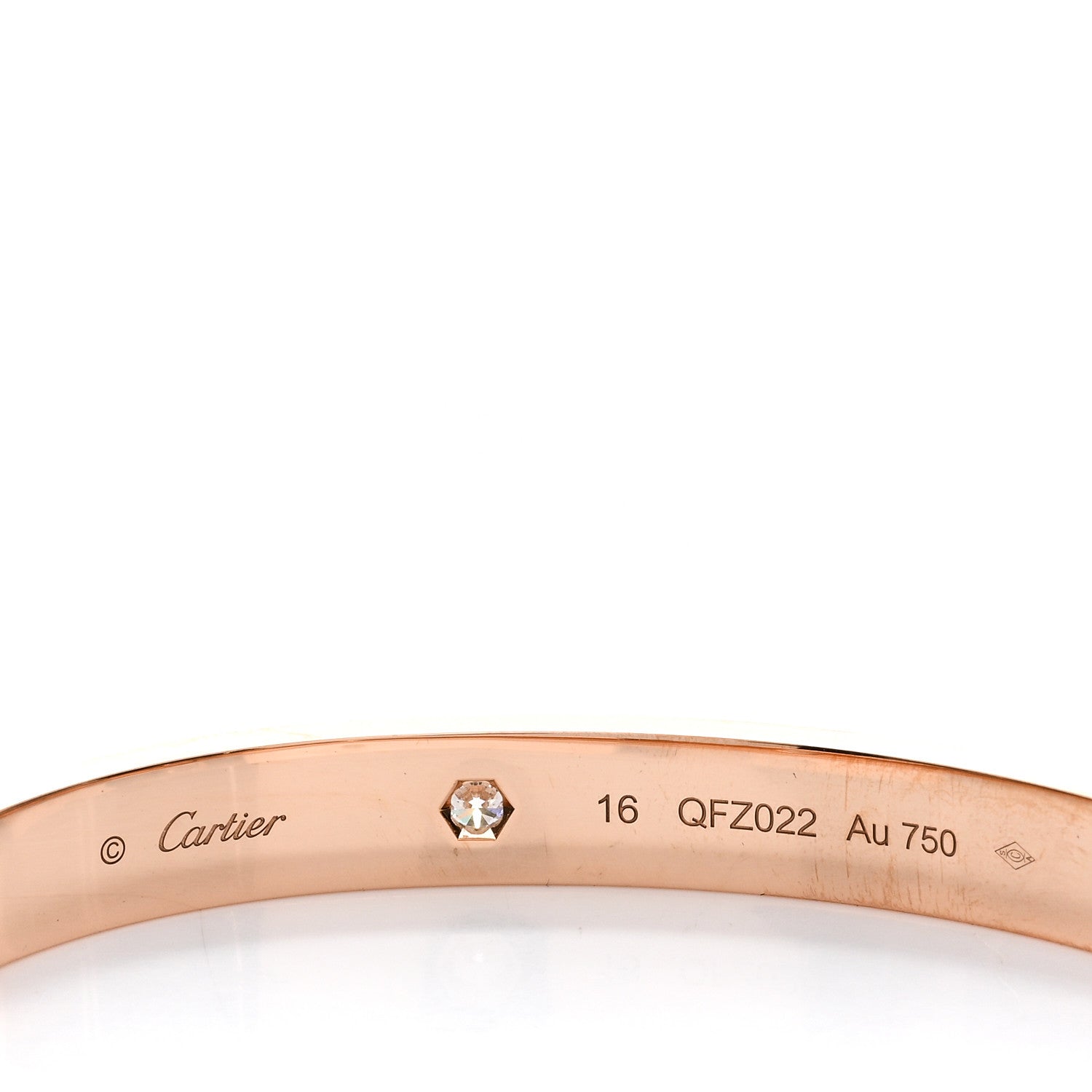 Cartier 18K Pink Gold 4 Diamond LOVE Bracelet 16 3 of 4