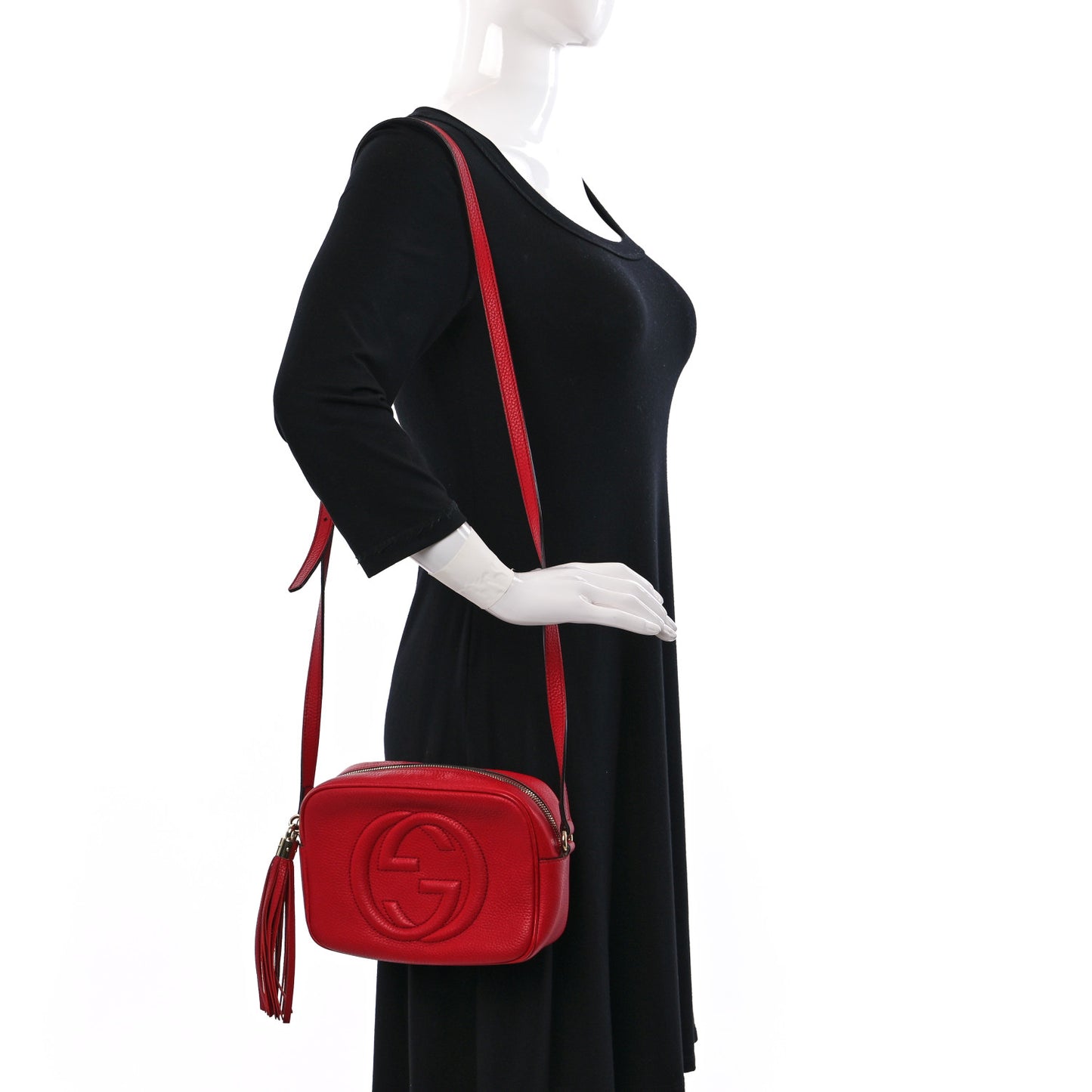 Pebbled Calfskin Small Soho Disco Bag Tabasco Red