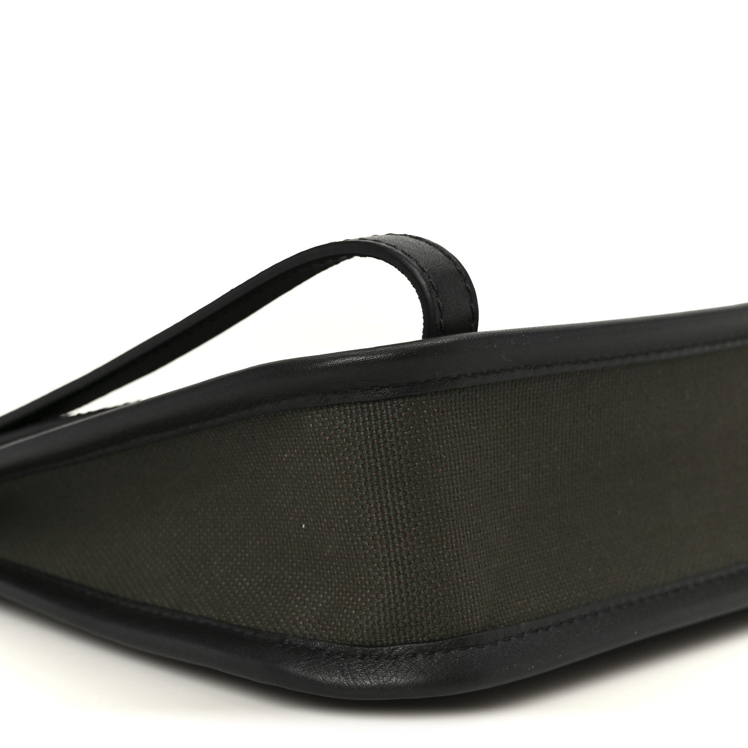 Salvatore Ferragamo Canvas 1927 Signature Wristlet Clutch Khaki Black 8 of 9