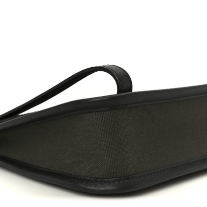 Salvatore Ferragamo Canvas 1927 Signature Wristlet Clutch Khaki Black 8 of 9