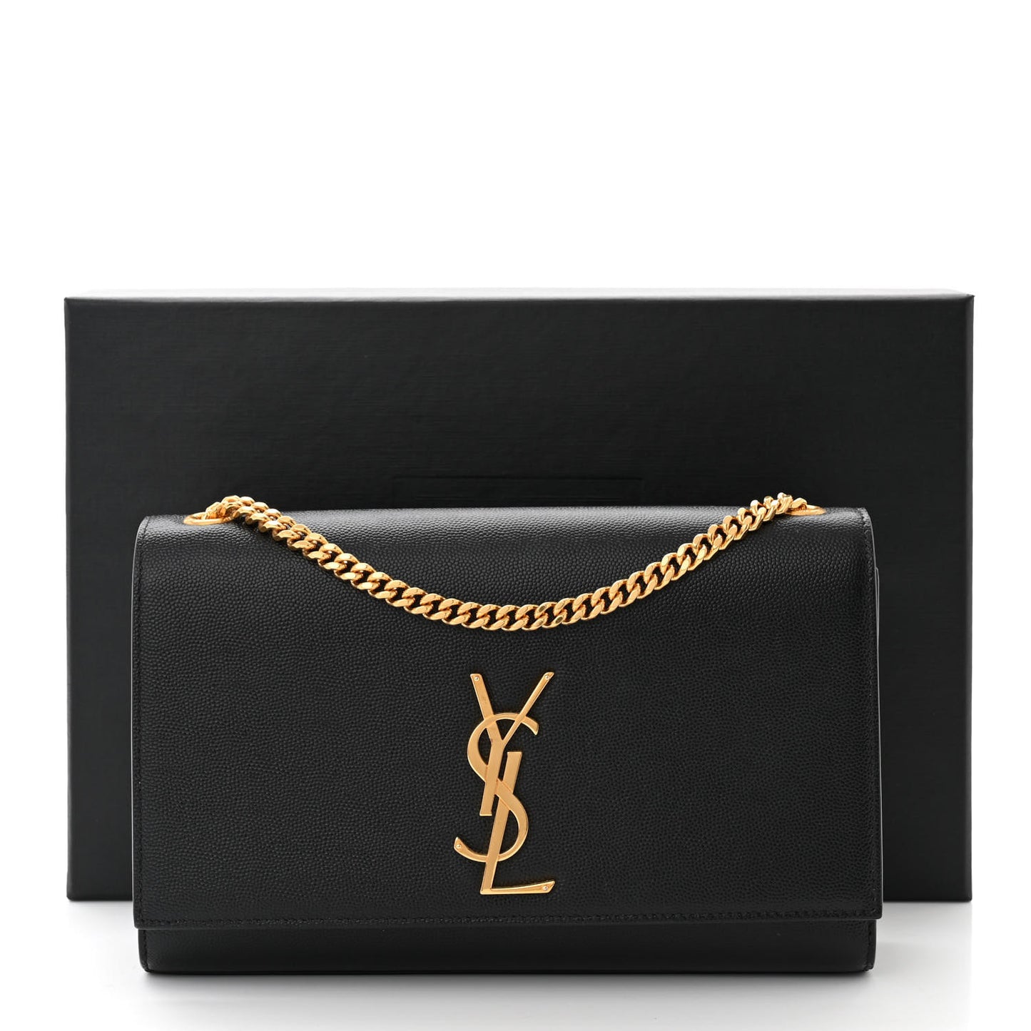 Grain De Poudre Medium Classic Monogram Kate Satchel Black