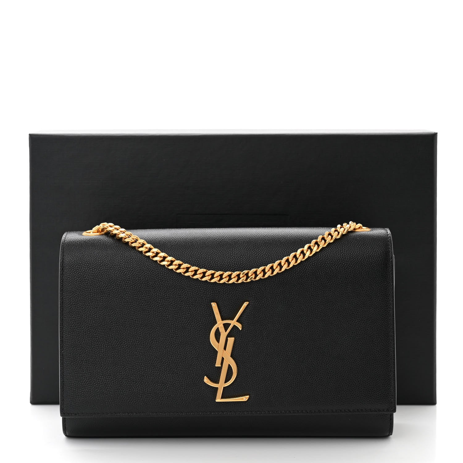 Saint Laurent Grain De Poudre Medium Classic Monogram Kate Satchel Black 11 of 11