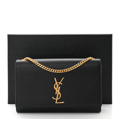 Saint Laurent Grain De Poudre Medium Classic Monogram Kate Satchel Black 11 of 11