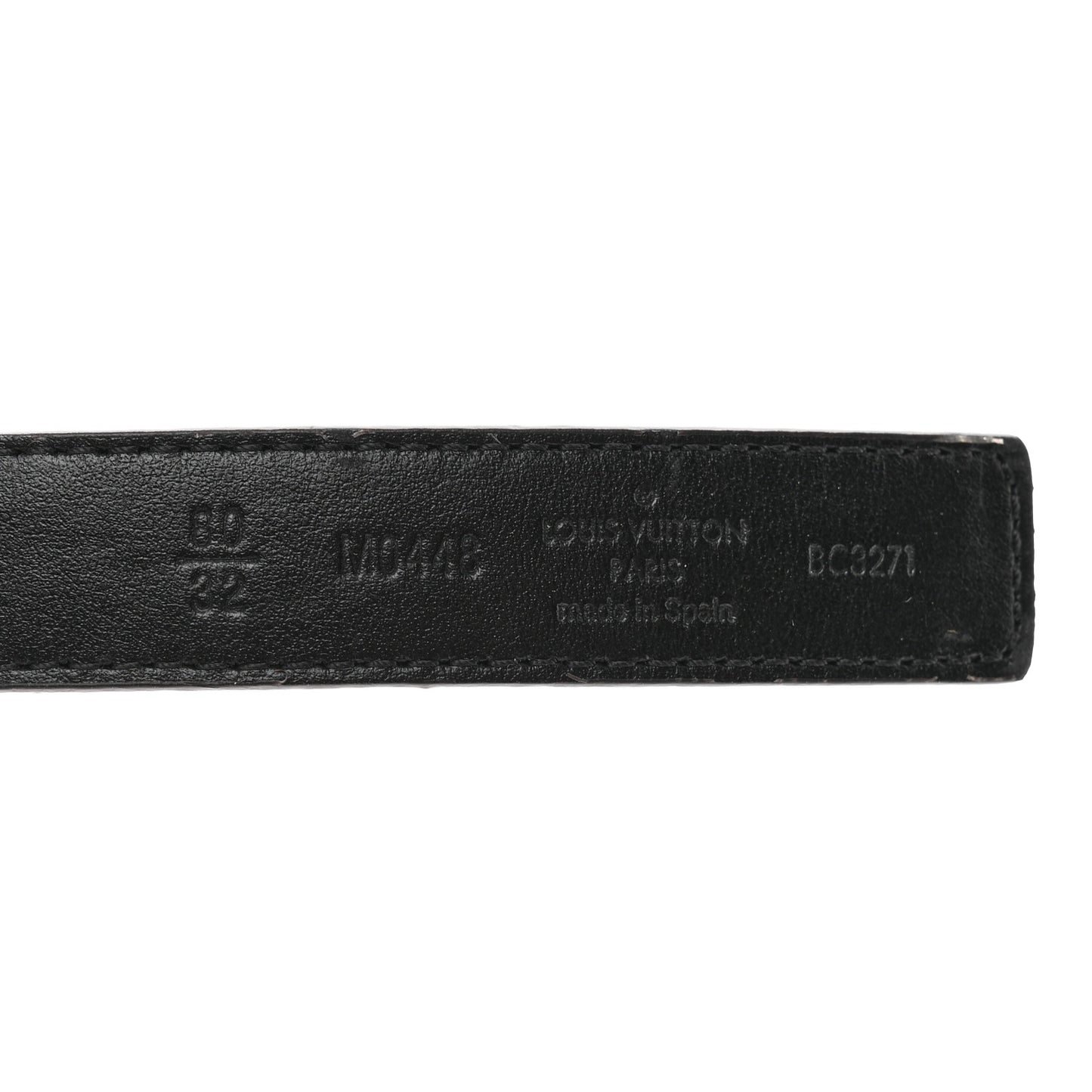 LOUIS VUITTON Mini Damier Ebene 25mm LV Initiales Belt 80 32