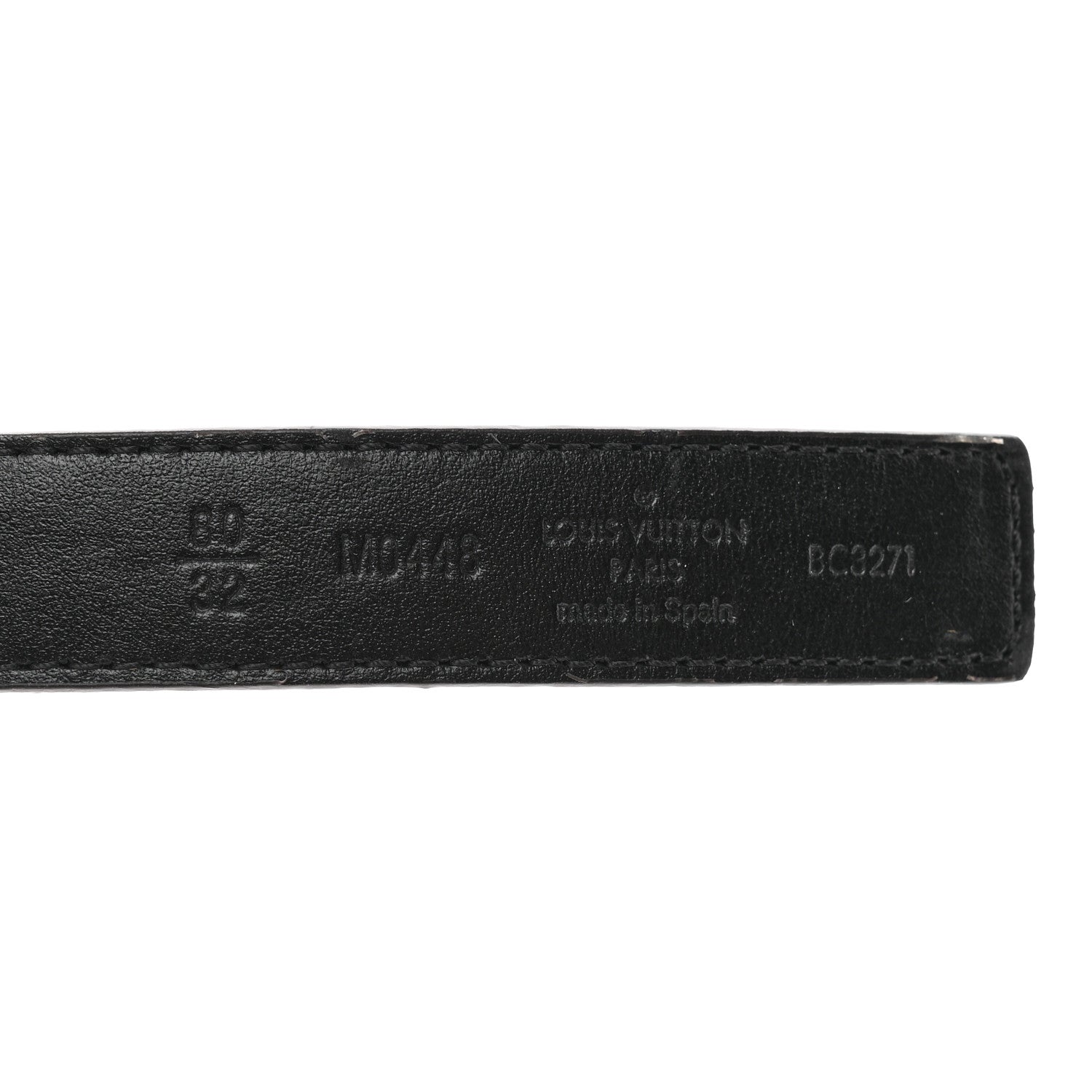 Louis Vuitton LOUIS VUITTON Mini Damier Ebene 25mm LV Initiales Belt 80 32 5 of 7