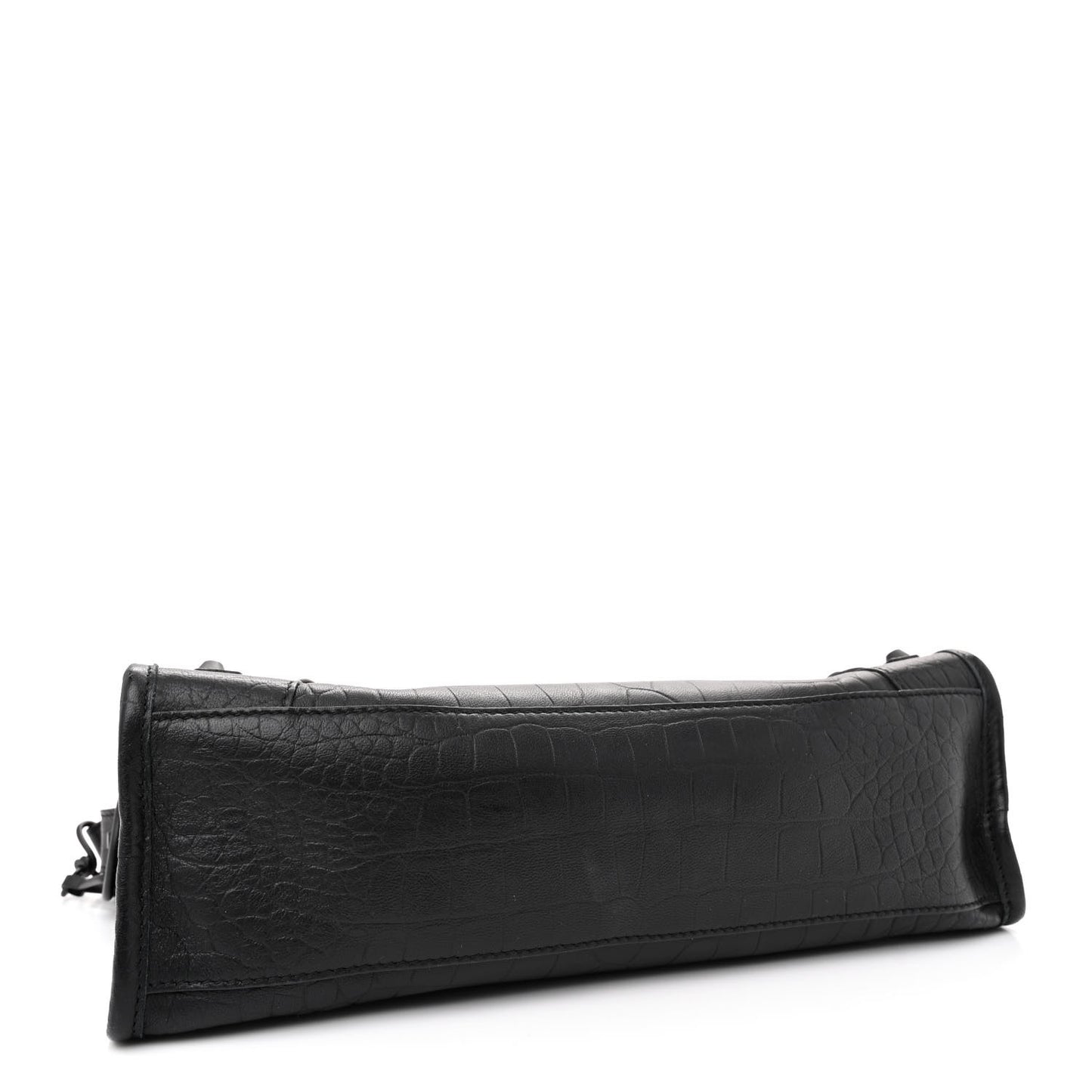 Matte Supple Lambskin Crocodile Embossed Classic Black Hardware S City Black