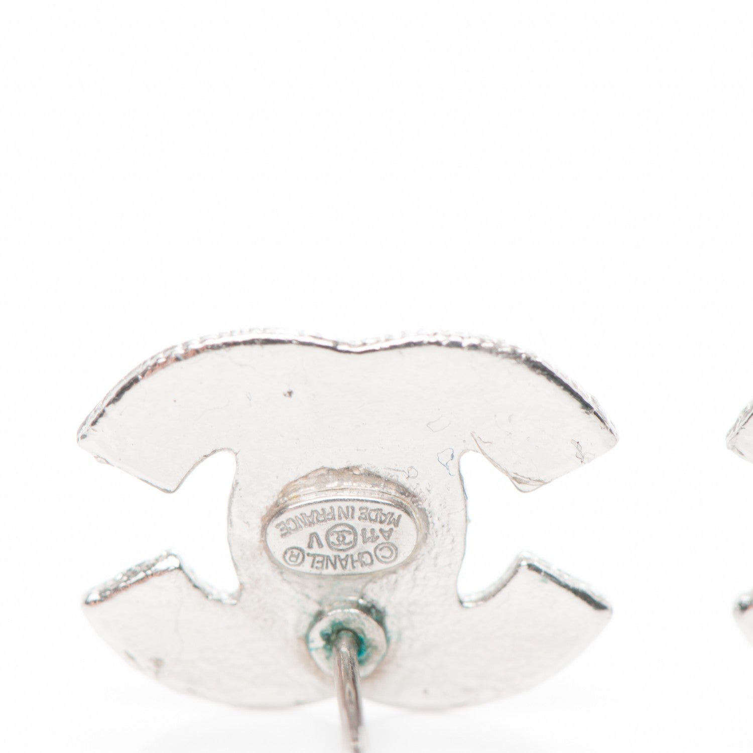 Chanel Crystal CC Earrings Silver 4 of 4