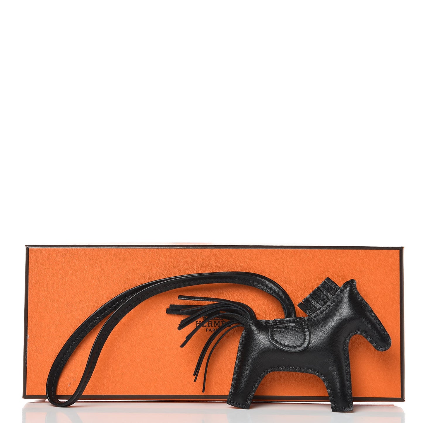 Milo Lambskin Grigri Rodeo Horse Bag Charm PM So Black