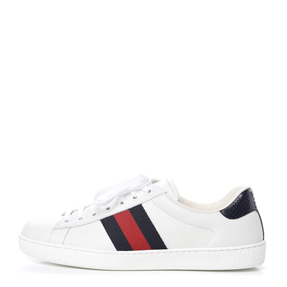 Gucci Miro Soft Calfskin Ayers Web Mens Ace Sneakers 8 White Blue 2 of 9
