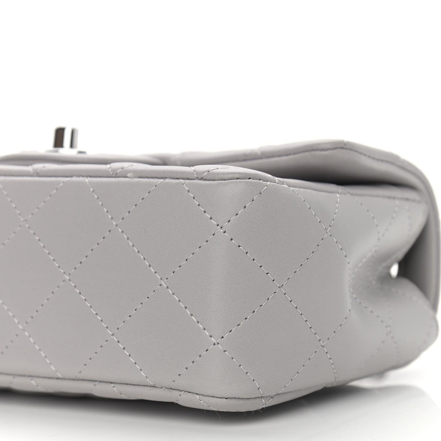 Chanel Lambskin Quilted Mini Rectangular Flap Grey 9 of 12