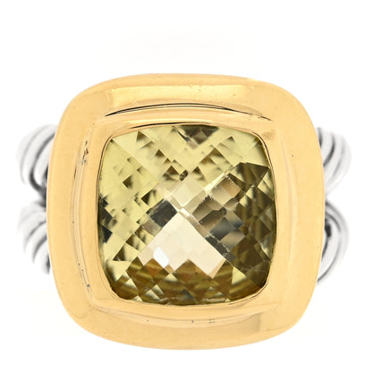 David Yurman Sterling Silver 18K Yellow Gold Lemon Citrine 11mm Albion Ring 52 6 1 of 4