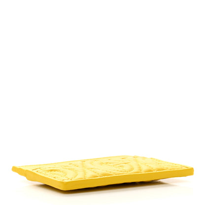 Gucci Calfskin G Rhombus Quilted Card Holder Straw Yellow 4 of 7