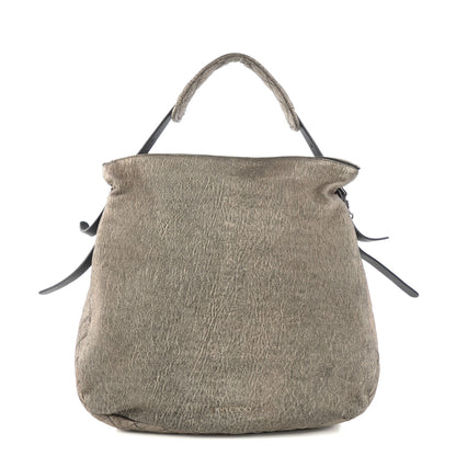 Jimmy Choo Metallic Cracked Leather Boho Hobo Platinum 1 of 8