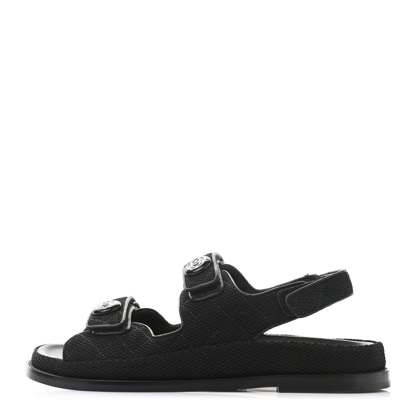 Fabric Velcro Dad Sandals 39.5 Black