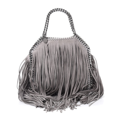 Stella McCartney Shaggy Deer Fringe Mini Falabella Tote Grey 1 of 11