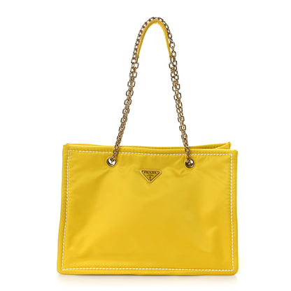 Prada Tessuto Nylon Chain Tote Giallo 1 of 9