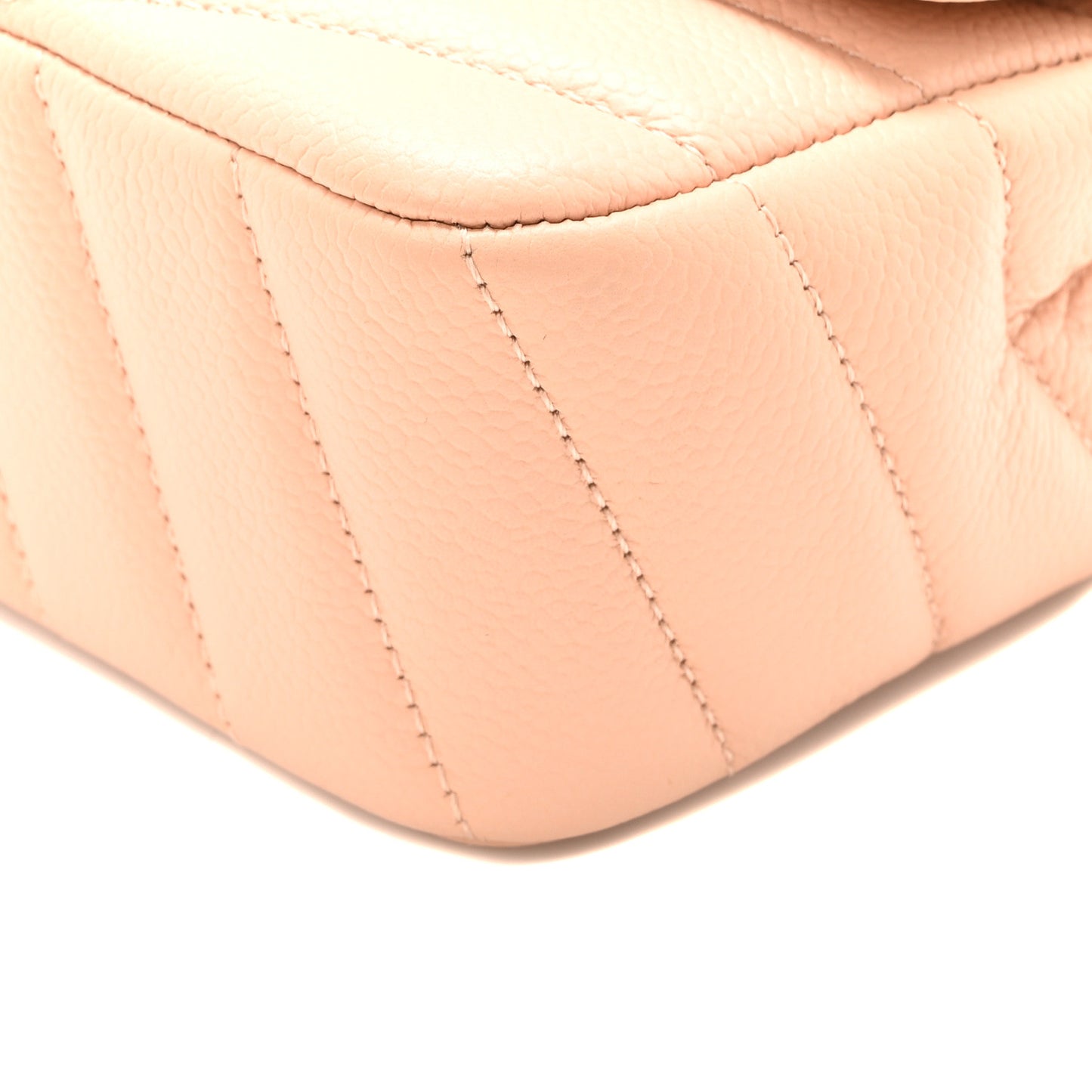 Caviar Chevron Quilted Small Single Flap Light Pink